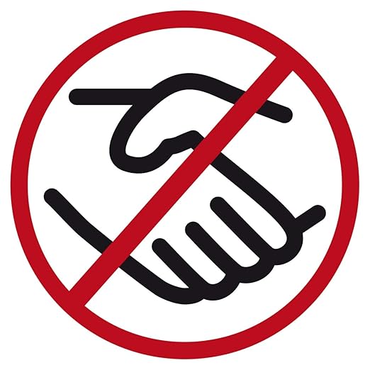 herma don't shake hands 标志,自粘警告贴纸,直径 100 毫米